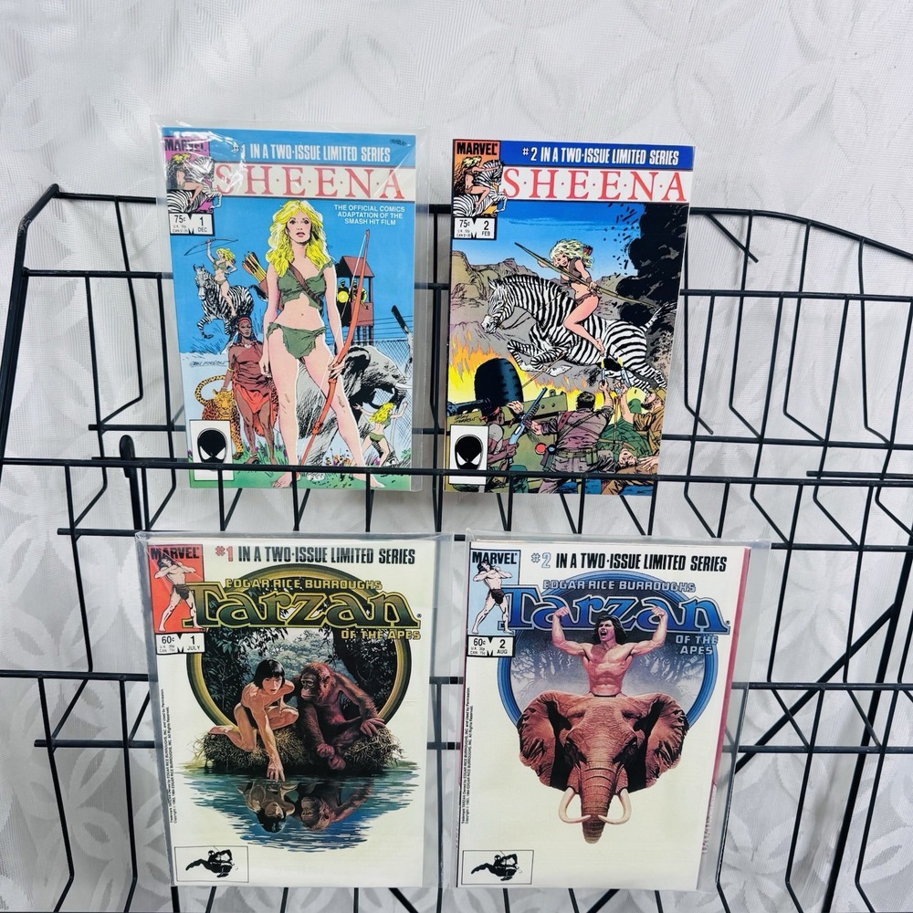 Marvel Comics‎ Sheena 1-2 & Tarzan of the Apes 1-2 Limited Series Set 1984
